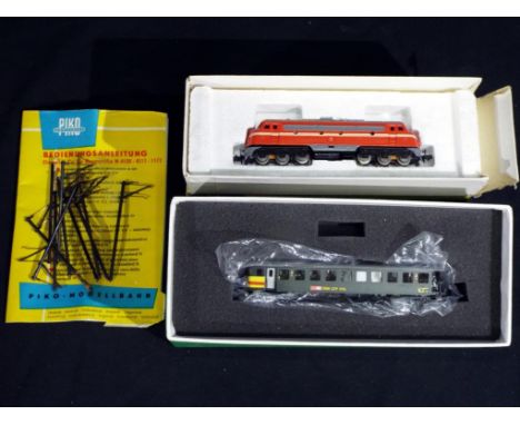 Model Railways - Pico, Hochstrasser and Sommerfeldt - N gauge diesel locomotive, a railcar and overhead electric gantries, it