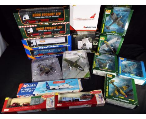 Diecast - sixteen diecast models to include Trackside, 4 x Corgi tractor trailer combinations, Eddie Stobart, model aeroplane
