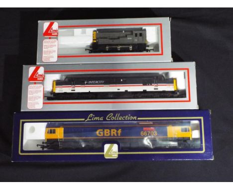 Model Railways - three Lima OO gauge diesel locomotives in original boxes, comprising 204843A6, L204966 and 205058A6, locomot