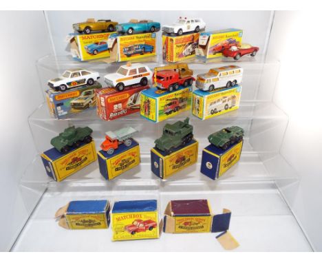 Diecast - Matchbox and Lesney Moko - twelve diecast vehicles in boxes with three empty boxes to include No.9 Ford RS 2000, No