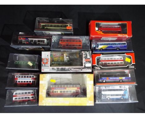 Diecast - Corgi - thirteen 1:76 scale buses in original boxes to include 44702, 41104, 4M41001 and 43614, most buses appear t
