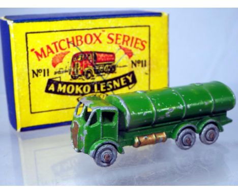 Diecast - Lesney Moko No. 11 ERF Petrol Tanker in the rarer green colour, item appears to be in very good condition with pain
