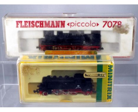 Model Railways - Fleischmann and Minitrix - two steam locomotives in original boxes comprising a 4-6-4 #7078 and a 2-6-2 #203
