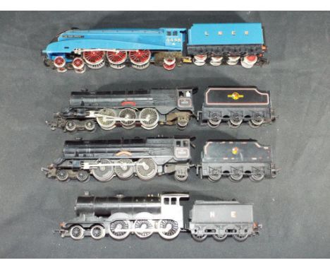 Model Railways - Hornby and Triang four unboxed steam locomotives in playworn condition, comprising 4-6-2 LNER 4498 Sir Nigel