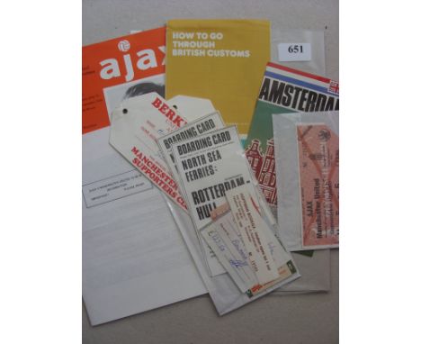 1976/1977 Ajax v Manchester United, A personal collection of items from one fans trip to the UEFA Cup fixture played 15/09/19