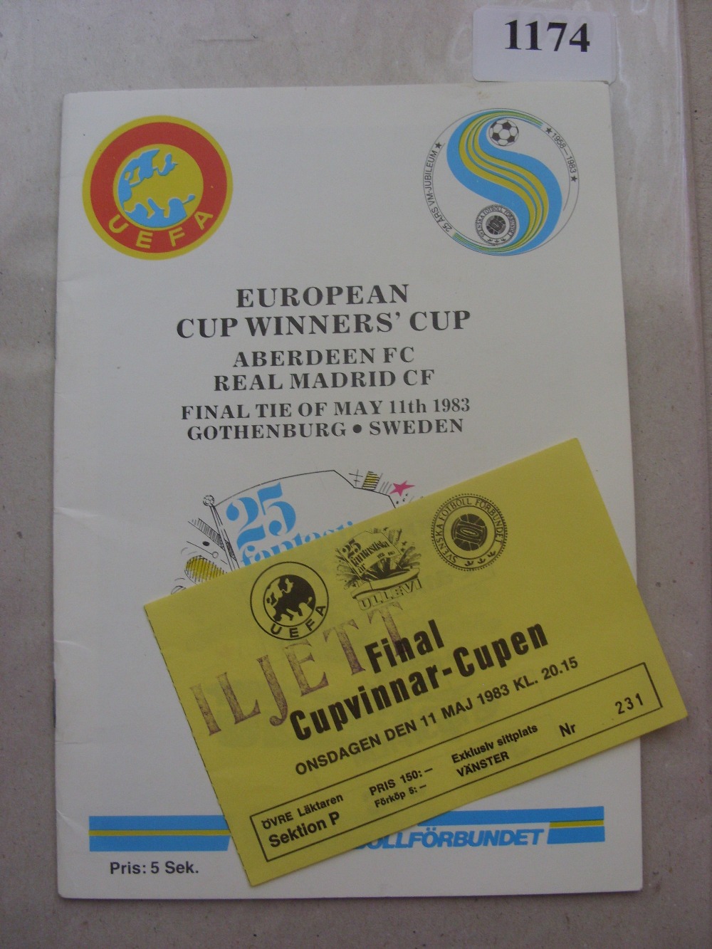 1983 European Cup Winners Cup Final, Aberdeen v Real Madrid, a