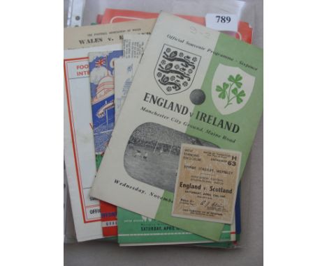 International Programmes, mainly England home & away against home countries, a collection of 23 football programmes, some wit