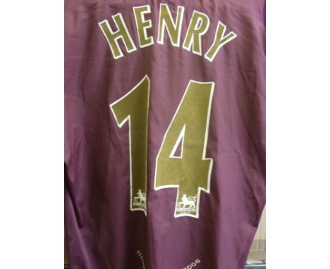 2005/2006 Arsenal, Thierry Henry v Middlesbrough, an authentic unwashed, redcurrant match worn shirt, complete with a certifi