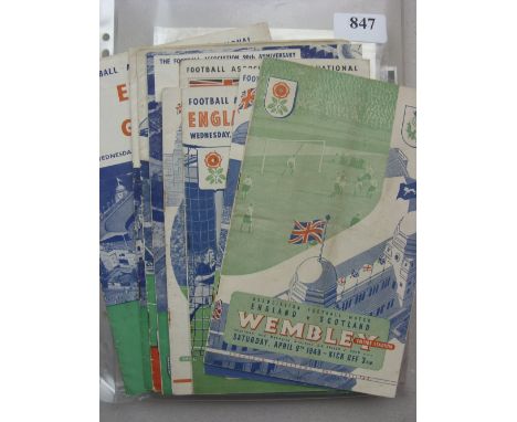 England, a collection of 30 home programmes from 1949 to 1968, to include 1949 Scotland, 1951 Argentina, Austria, Scotland, 1