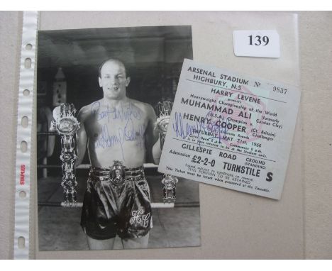 1966 Boxing, Muhammed Ali v Henry Cooper, a ticket from the fight held at Arsenal 21/05/1966, the ticket is autographed by He