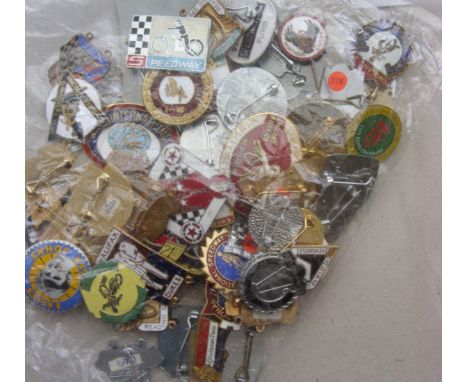 Speedway, a collection of 65 enamel badges, mainly from the 1980's, but earlier noted, including 1971 European Final at Wembl