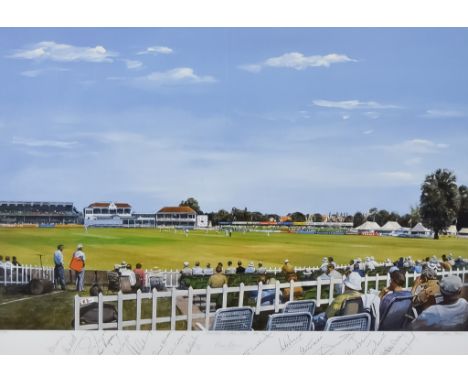 Michael John Hunt (born 1941) - Limited Edition colour print - "Canterbury Cricket Week 1990", No. 62 of 400, signed, titled 