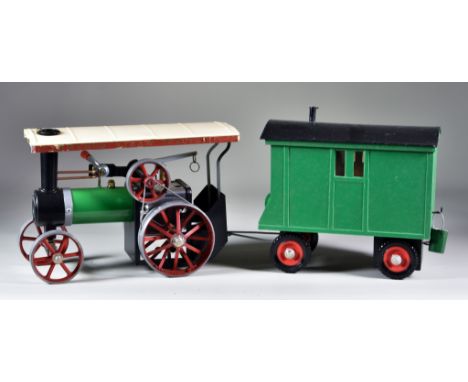 A Number of Live Steam Toys, 20th Century, by Mamod, comprising - boxed steam roadster car, traction engine with showman's wa