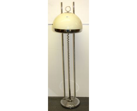 A 1970's chrome and Perspex standard lamp, H. 139cm.