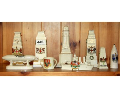 A group of First World War related crested ware.