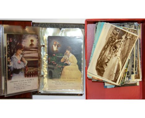 An album of First World War postcards and a quantity of other loose cards.