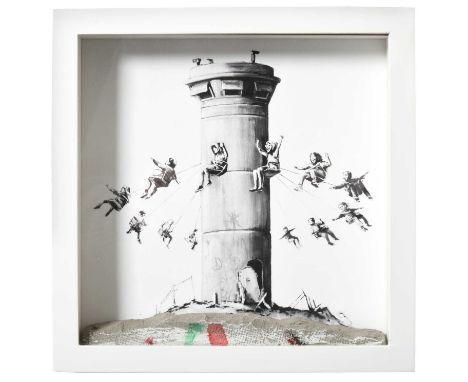 Banksy (b.1974) "Walled off Hotel, Box Set" (2017) Offset lithograph, accompanied with a concrete chunk, together with a sele