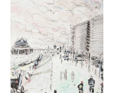 Carlos Nadal (1917-1998) "Promenade"Signed, with atelier stamp verso, mixed media, 32cm by 31.5cmProvenance: Tennants Auction