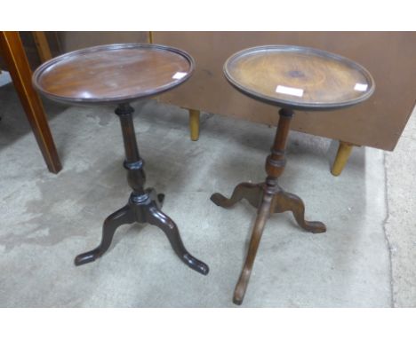 Two Edward VII mahogany circular tripod wine tables 