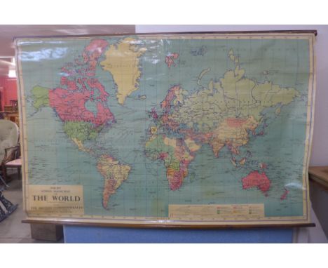 A vintage school room map of the world 