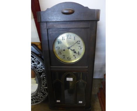An oak wall clock 