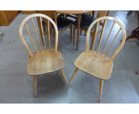 A pair of Ercol Blonde elm and beech Windsor chairs 