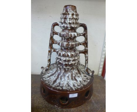 A German glazed fat lava table lamp base 