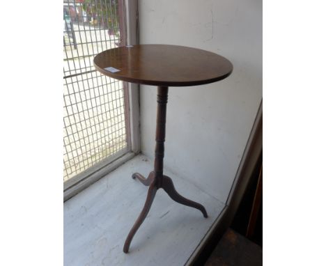 A Victorian mahogany circular tripod wine table 