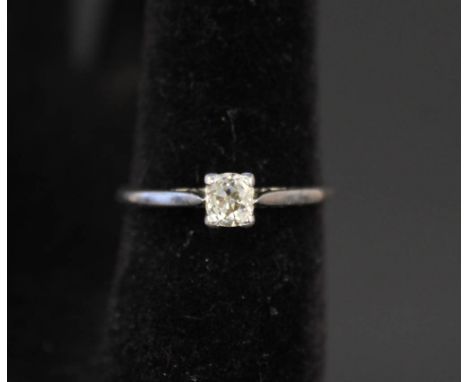 A platinum solitaire diamond ring, size T