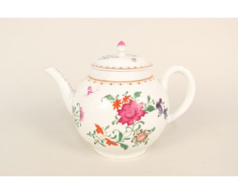 An 18th Century Worcester floral teapot (as found)