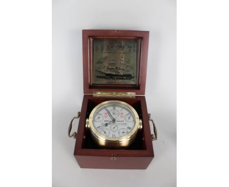 A cased Sewills Sealord Liverpool brass ships chronometer