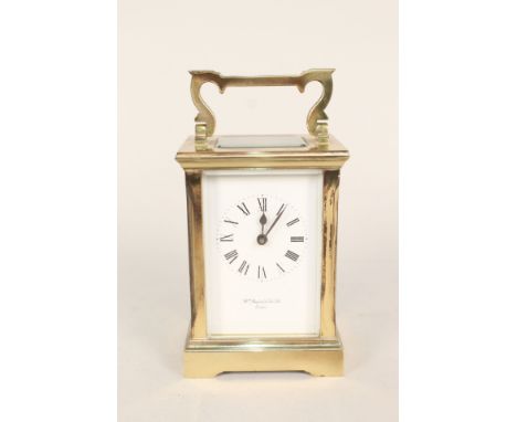 An English brass carriage clock by W.M.Buford Ltd Exeter