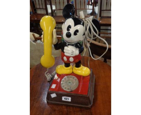 A 1970's Mickey Mouse rotary dial telephone