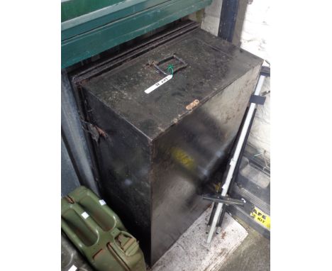 A Japanned metal trunk