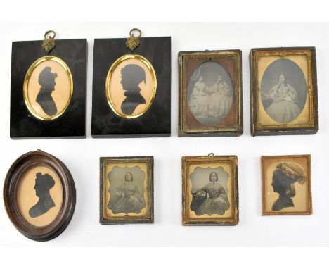 A collection of eight mid 19th century Victorian silhouettes &amp; daguerreotypes. The lot comprising four silhouettes, inclu