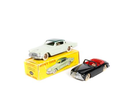 2 French Dinky Toys. A Studebaker 'Commander' (24Y). In light green with a dark green rood, ridged plated wheels with white r