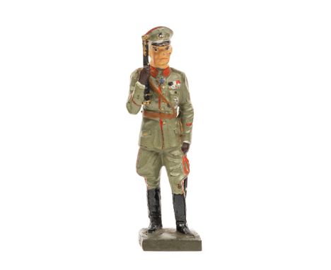 A scarce Lineol figure of Field Marshal Blomberg. In full green army uniform, complete with baton and sword. VGC minor wear. 