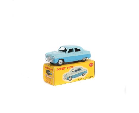 Dinky Toys Ford Zephyr Saloon (162). Example in two tone blue, with light grey wheels. Boxed. Vehicle VGC-Mint. £60-80