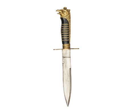 An Italian GIL Leader’s dagger, DE blade 6½”, plain crossguard, brass eagle’s head pommel and backstrap, oak leaf lower band,