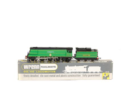 A Wrenn 'Fighter Pilot' locomotive with Golden Arrow regalia (W2265/A). SR Battle of Britain class 4-6-2 tender locomotive, R