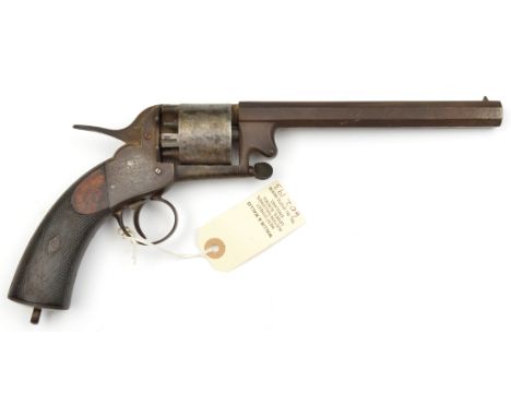 A 5 shot 48 bore 3rd Model Webley “Long Spur” SA percussion revolver,  number 1127, 12½” overall, barrel 7” with B’ham proofs