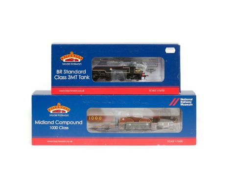2 Bachmann Branch-Line OO locomotives. A Midland Railways Compound 4-4-0 tender locomotive RN 1000 (31-930NRM), finished in l