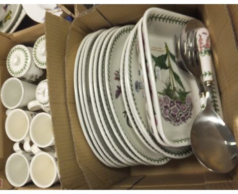 A collection of Pormeirion "Botanic Garden" pattern tea and dinner wares to include a collection of oval plates, rectangular 