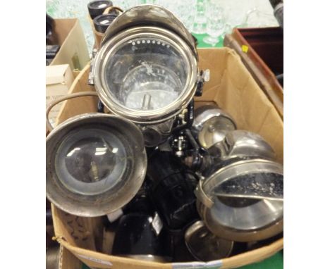 A collection of various lamps to include two Powell & Hanmer, a Lucas King of the Road No. 31, a Hackel, various rear lights,