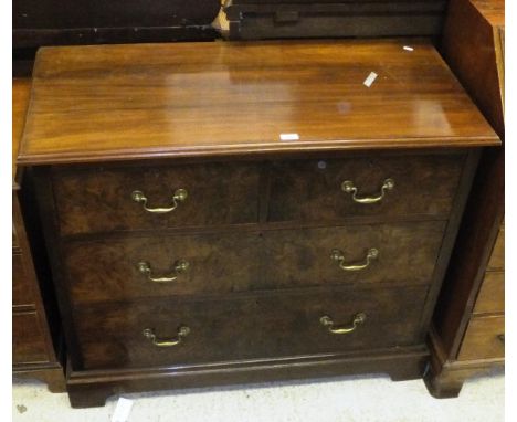 A circa 1900 walnut chest, the rectangular top above two short and two long graduated drawers on bracket feet