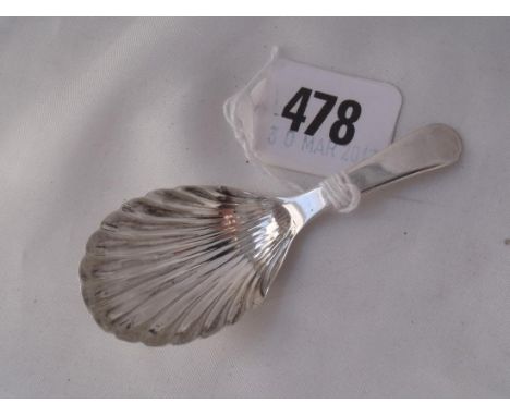 Georgian oe pattern caddy spoon Lon 1801  by EM          