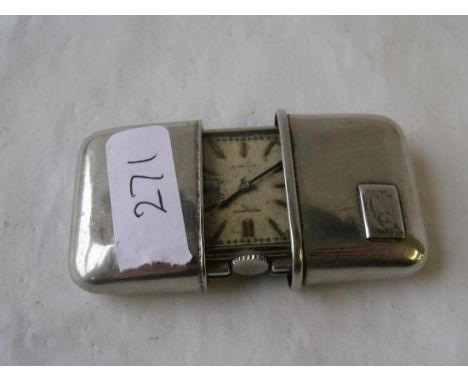 Silver MOVADO travelling clock      