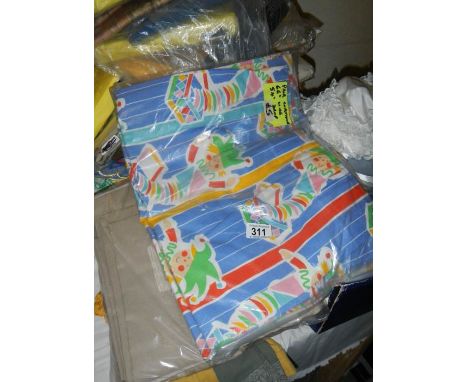 A quantity of curtains & curtain tie backs 
