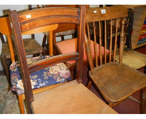 7 chairs & a commode
