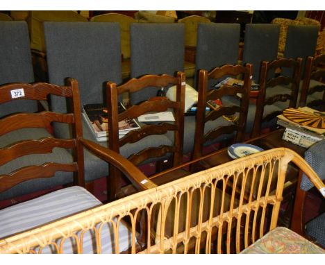 A set of 5 ladder back chairs
